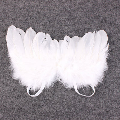 2 Pcs Newborn Girls Angel Feather Wings & Headband Set