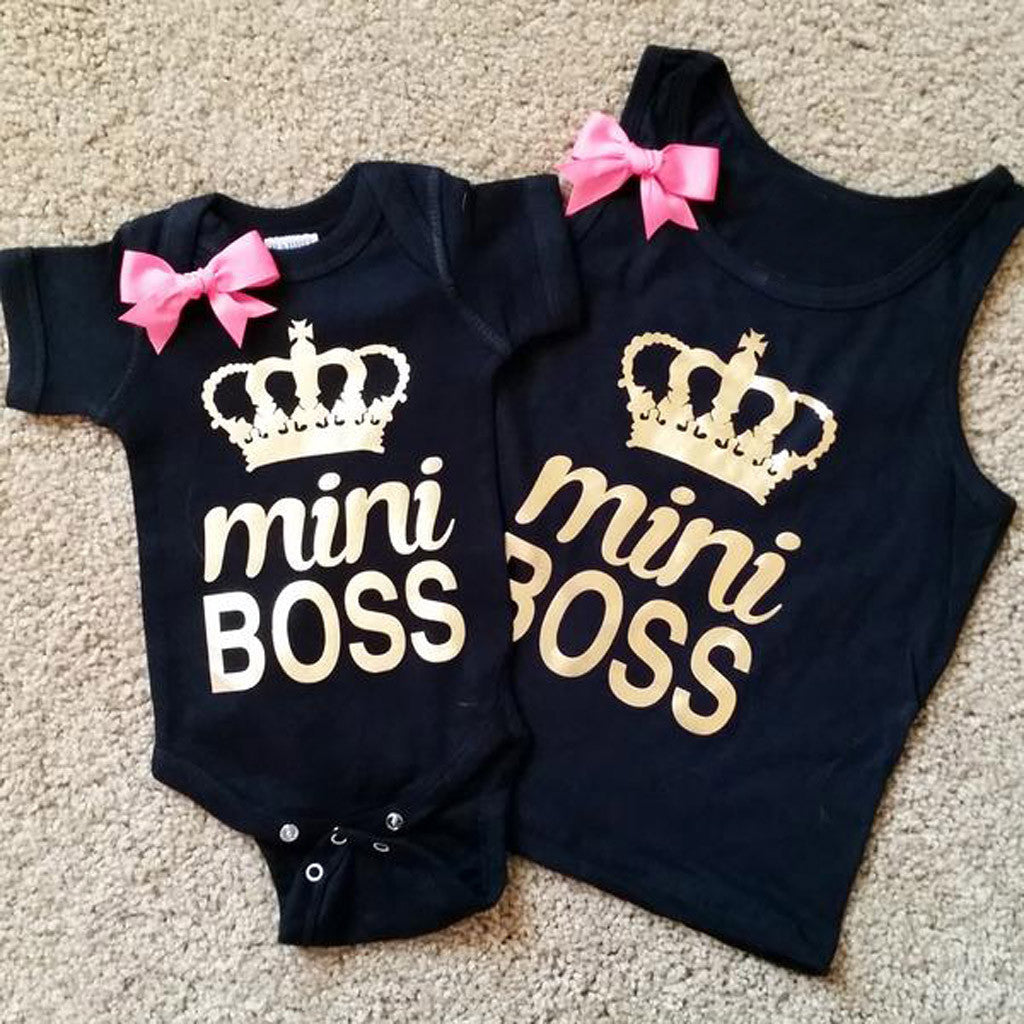 Girls Mini Boss Bow-tie Onesie/T-Shirt