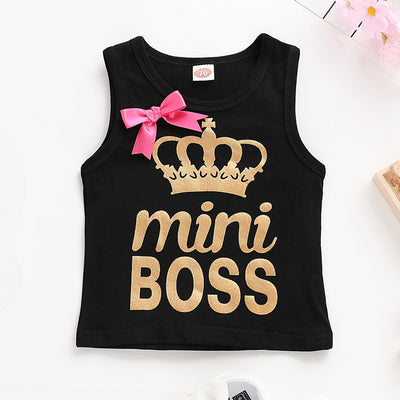 Girls Mini Boss Bow-tie Onesie/T-Shirt