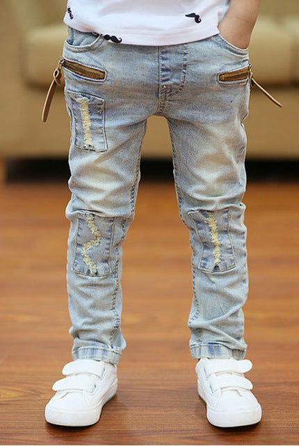 Boys Denim Faded Skinny Jeans