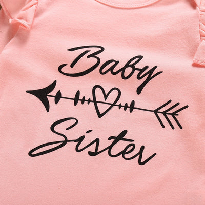3 Pcs Girls "Baby Sister" Print Set