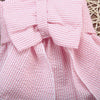 Girls Striped Bubble Yarn Pink Romper