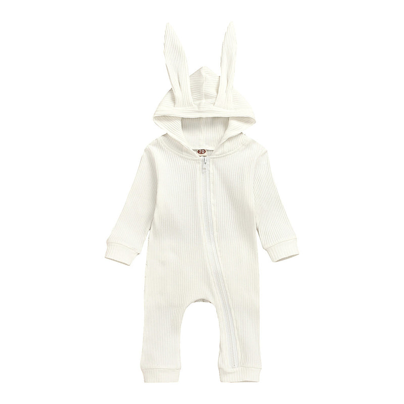 Unisex Hooded Baby Bunny Ears Onesie