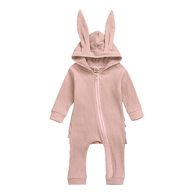 Unisex Hooded Baby Bunny Ears Onesie