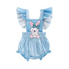 Girls Sleeveless Easter Rabbit Romper