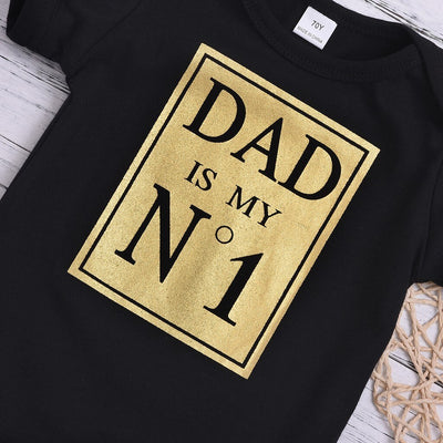 Boys "Dad is my Number 1" Letter Print Onesie